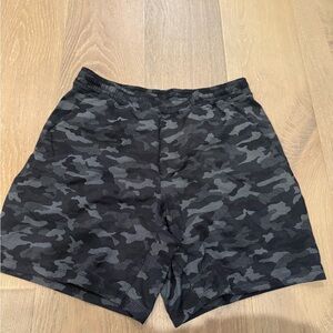 Lululemon Black and Grey Camouflage Shorts